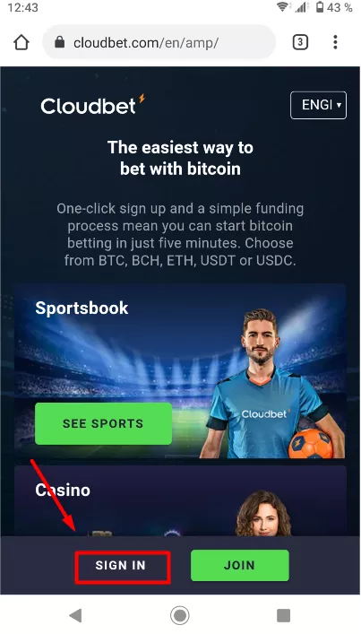 CloudBet Sign In